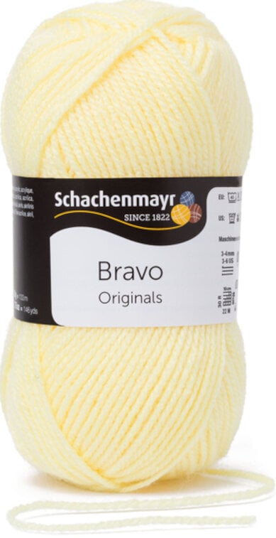 Knitting Yarn Schachenmayr Bravo Originals 08361 Lemon Knitting Yarn
