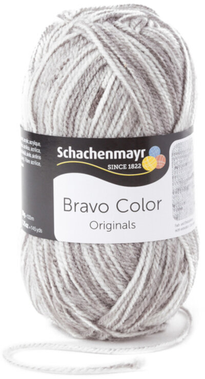 Fil à tricoter Schachenmayr Bravo Color 02110 Light Gray Denim Fil à tricoter