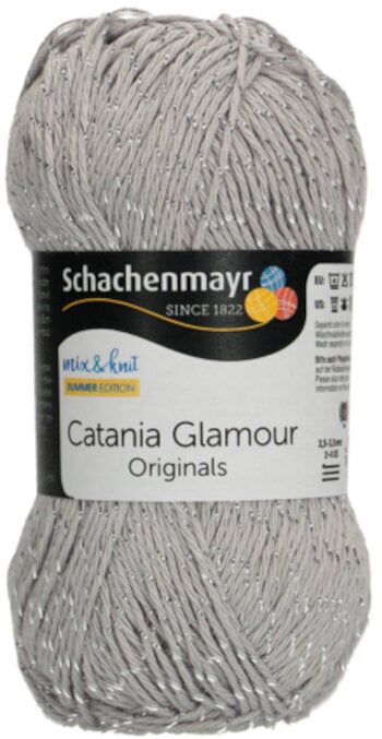 Fil à tricoter Schachenmayr Catania Glamour 00190 Silver Fil à tricoter