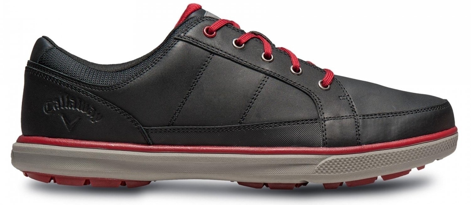 Calzado de golf para hombres Callaway Del Mar Sport Mens Golf Shoes Black/Red UK 8