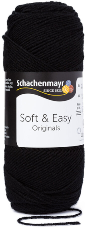Knitting Yarn Schachenmayr Soft & Easy 00099 Black Knitting Yarn