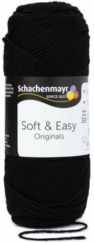 Fios para tricotar Schachenmayr Soft & Easy Fios para tricotar 00099 Black - 1