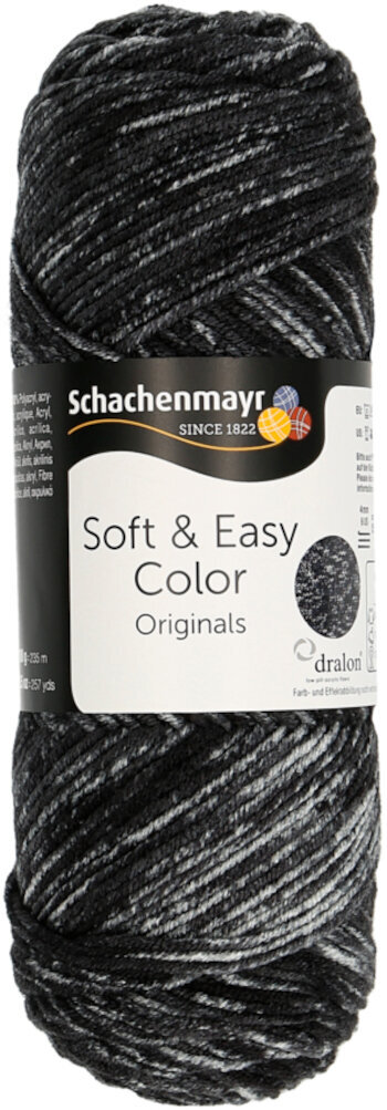 Fil à tricoter Schachenmayr Soft & Easy Color 00087 Black Fil à tricoter