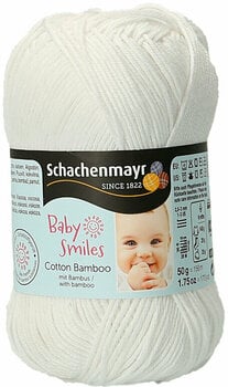 Knitting Yarn Schachenmayr Baby Smiles Cotton Bamboo 01001  White Knitting Yarn - 1
