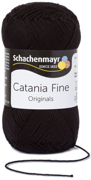 Knitting Yarn Schachenmayr Catania Fine 01001 Black Knitting Yarn