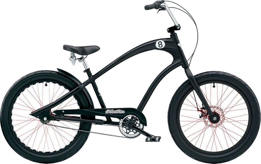 Városi kerékpár Electra Straight 8 8I Satin Black Városi kerékpár