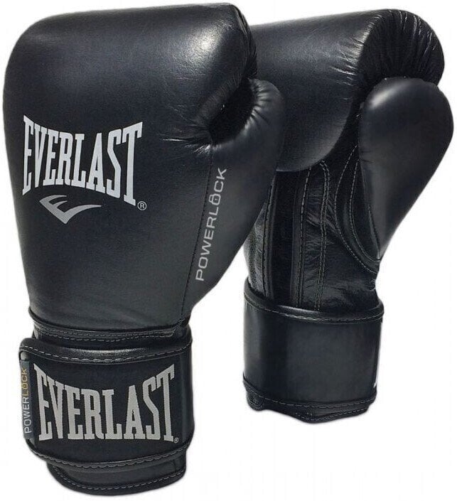 Boxerské a MMA rukavice Everlast Powerlock Pro Hook and Loop Training Gloves Black 12 oz