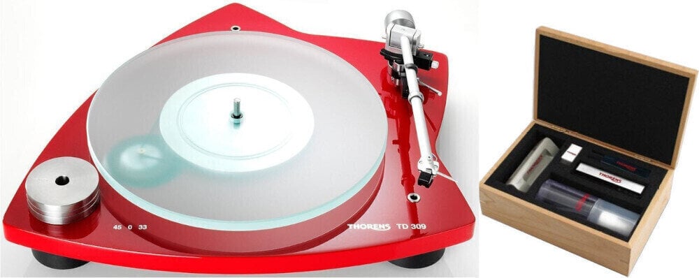Tocadiscos Hi-Fi Thorens TD 309 Tri-Balance Red Cleaning SET Rojo Tocadiscos Hi-Fi