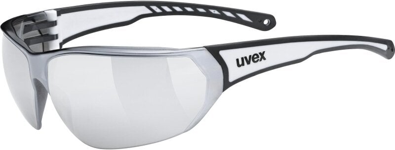 Cycling Glasses UVEX Sportstyle 204 Black White/Silver Mirrored Cycling Glasses