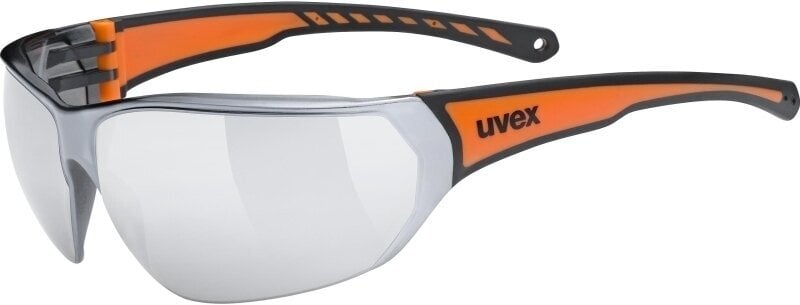 Pyöräilylasit UVEX Sportstyle 204 Black/Orange/Silver Mirrored Pyöräilylasit