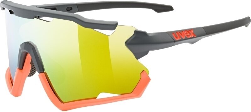 Occhiali da ciclismo UVEX Sportstyle 228 Grey Orange Mat/Mirror Yellow Occhiali da ciclismo