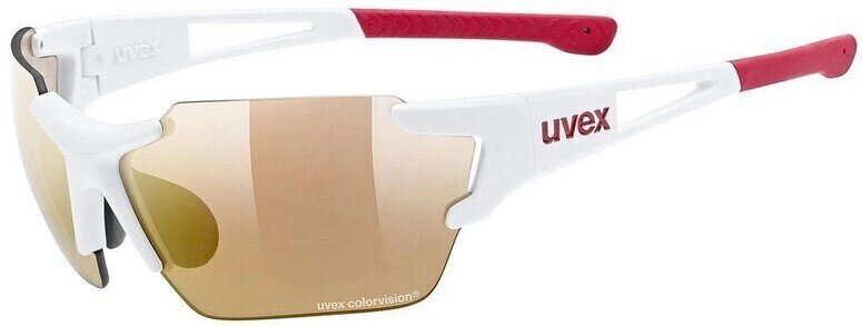 Óculos de ciclismo UVEX Sportstyle 803 Race CV V Small White Mat/Red Óculos de ciclismo