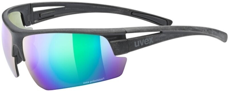 Gafas de ciclismo UVEX Sportstyle Ocean P Black Mat/Green Mirrrored Gafas de ciclismo