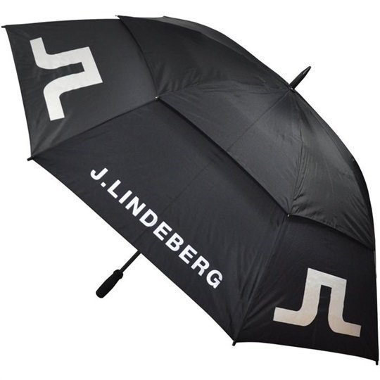Dežniki J.Lindeberg Umbrella Double Canopy Nylon Blk