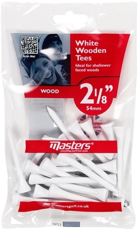 Тийчета за голф Masters Golf Wood Tees 2 1/8 Inch White 25 pcs