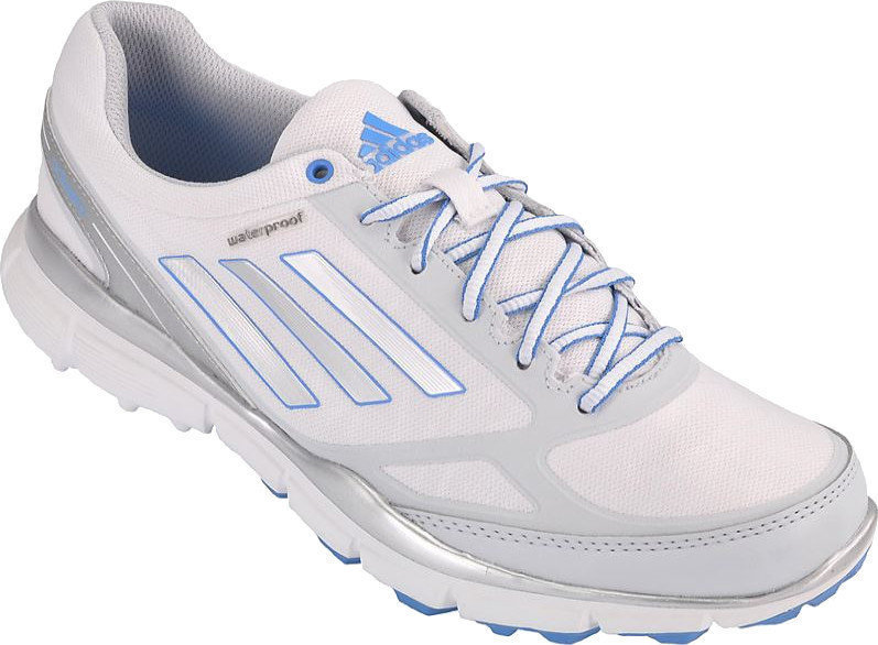 Calçado de golfe para mulher Adidas Adizero Sport 3 Womens Golf Shoes Silver/Blue UK 6