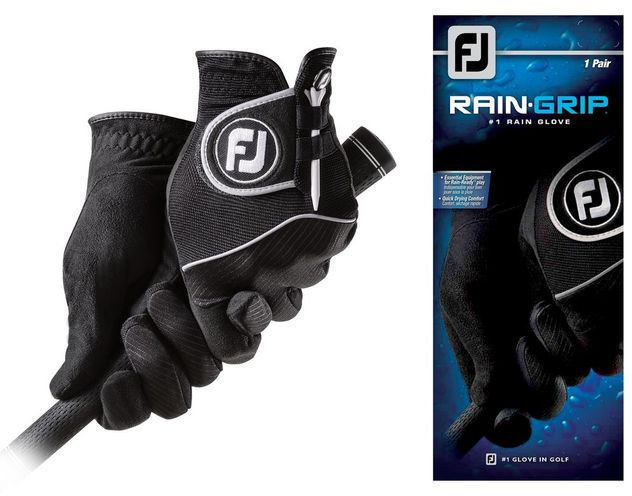 Gloves Footjoy RainGrip Mens Golf Gloves 2017 (Pair) Black S