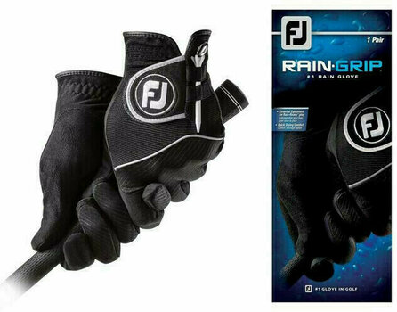 Gloves Footjoy RainGrip Mens Golf Gloves 2017 (Pair) Black S - 1