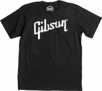 T-Shirt Gibson T-Shirt Distressed Logo Black XL - 1