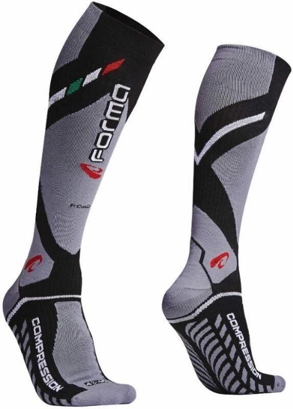 Meias Forma Boots Meias Road Compression Socks Black/Grey 32/34