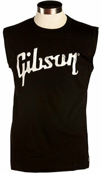 T-Shirt Gibson Distressed Logo Muscle T Black Large - 1