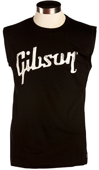 T-shirt Gibson Distressed Logo Muscle T Black Small