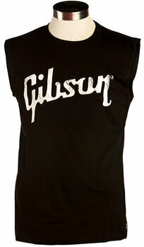 T-shirt Gibson Distressed Logo Muscle T Black Small - 1