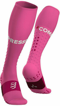 Løbestrømper Compressport Full Socks Run Pink T2 Løbestrømper - 1