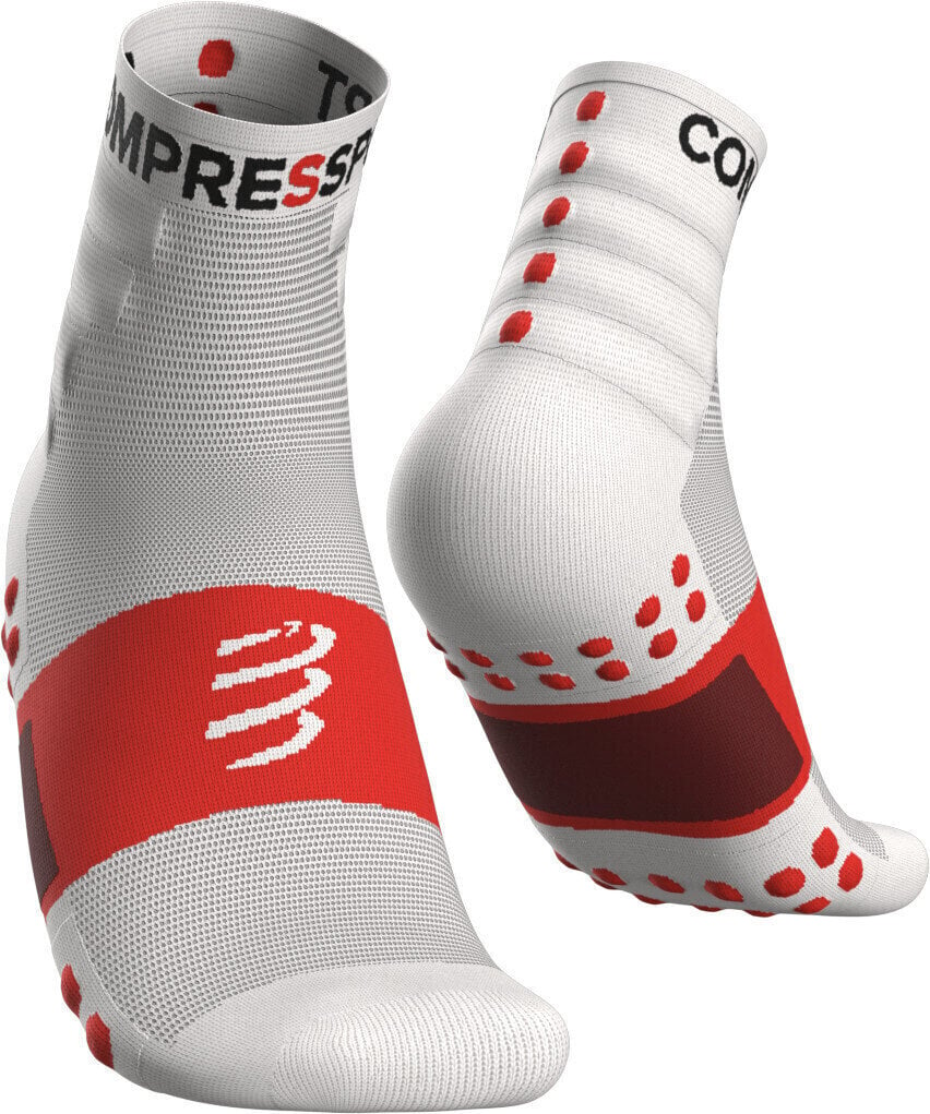 Meias de corrida Compressport Training Socks 2-Pack White T3 Meias de corrida