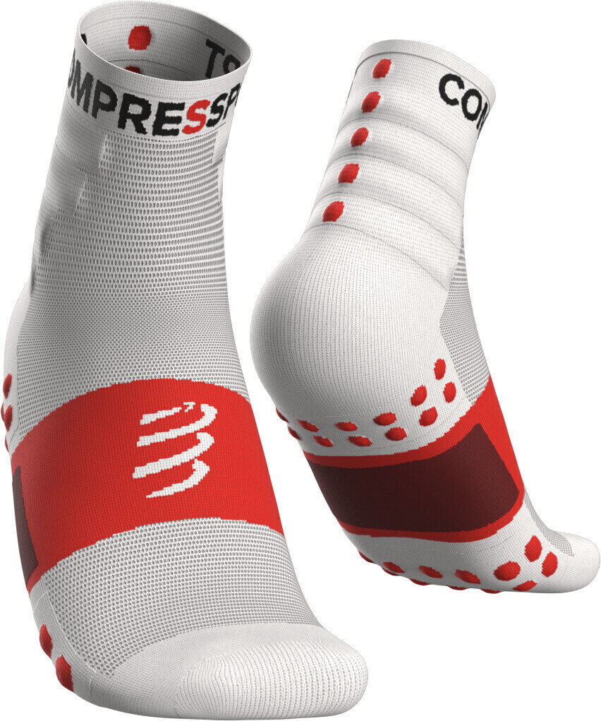 Juoksusukat Compressport Training Socks 2-Pack White T4 Juoksusukat