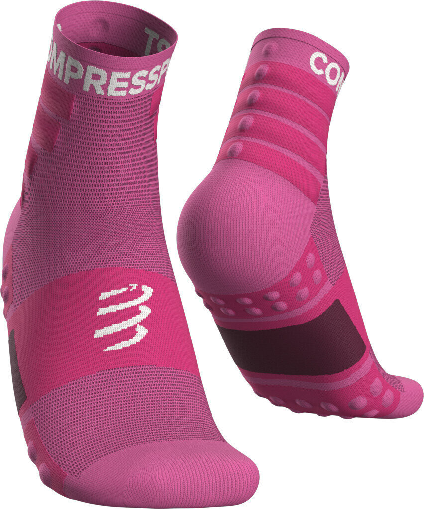 Meias de corrida Compressport Training Socks 2-Pack Pink T1 Meias de corrida