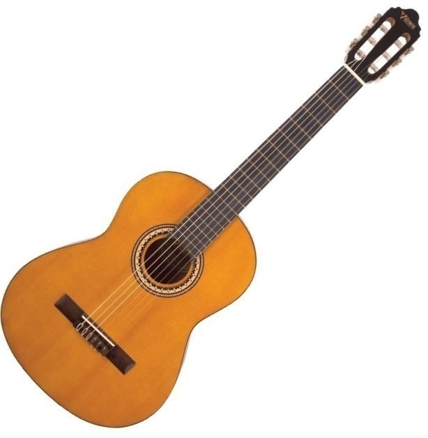 3/4 klasická gitara pre dieťa Valencia 3/4 Hybrid Neck Classical Guitar Vintage Natural Left-Handed