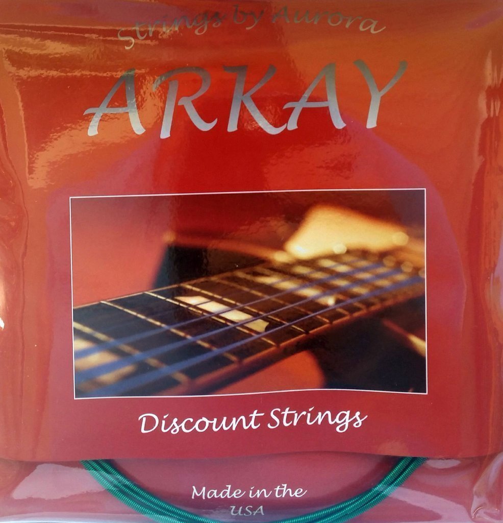 Struny do gitary basowej 5-strunowej Aurora Arkay Standard Bass Guitar Strings 45-125 Green
