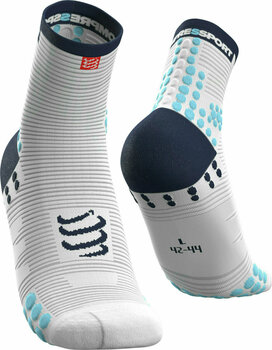 Κάλτσες Τρεξίματος Compressport Pro Racing v3.0 Run High Λευκό-Μπλε T1 Κάλτσες Τρεξίματος - 1