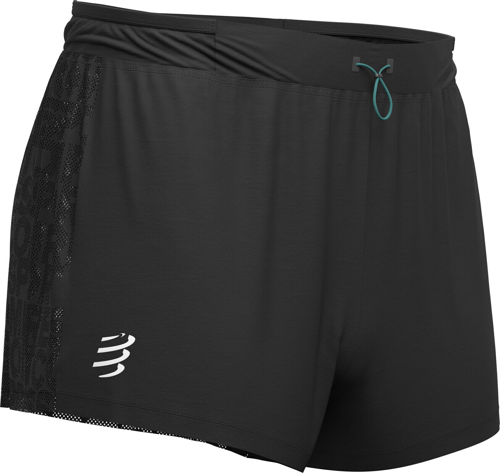 Pantalones cortos para correr Compressport Racing Split Overshort Black L Pantalones cortos para correr