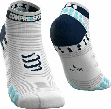 Κάλτσες Τρεξίματος Compressport Pro Racing v3.0 Run High Λευκό-Μπλε T4 Κάλτσες Τρεξίματος - 1