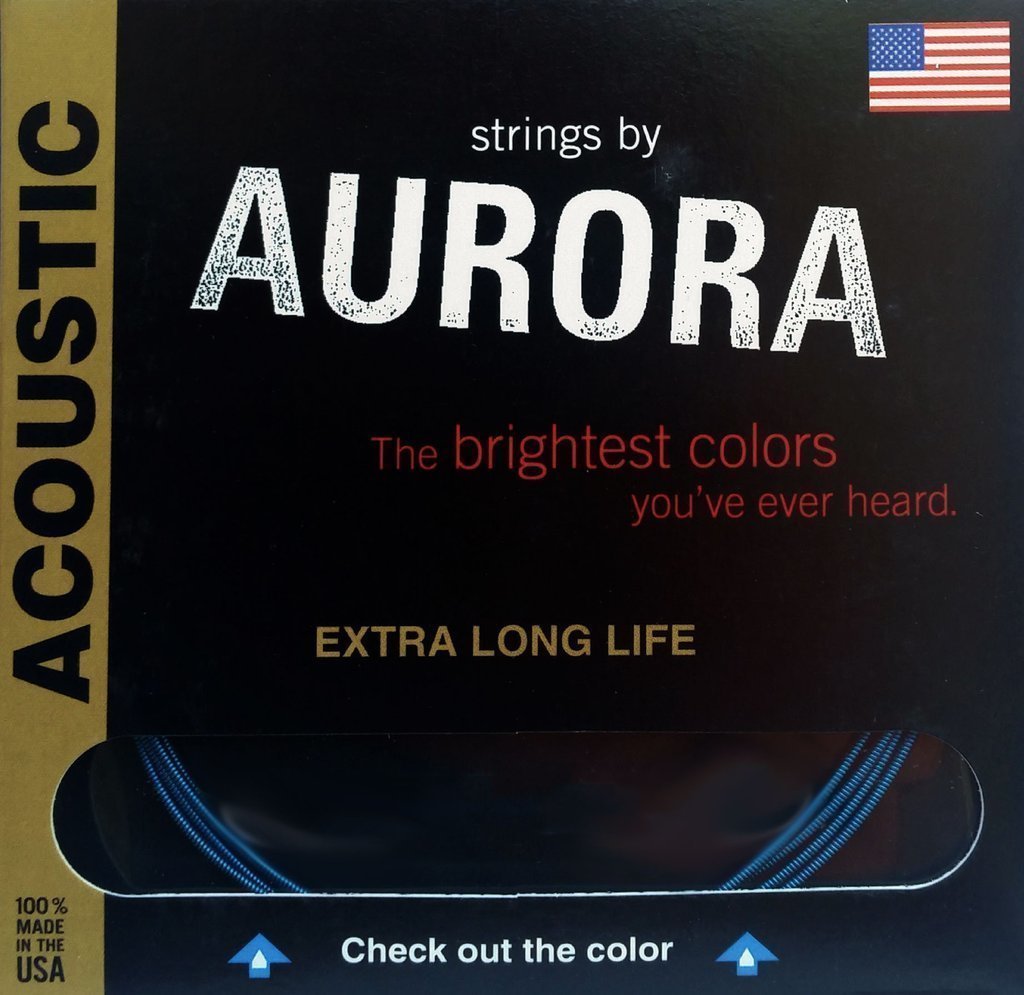 Corde Chitarra Acustica Aurora Premium Acoustic Guitar Strings Light 11-50 Black