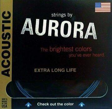 Corde Chitarra Acustica Aurora Premium Acoustic Guitar Strings Light 11-50 Black - 1