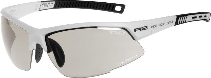 Kerékpáros szemüveg R2 Racer White Shiny/Photochromic Grey Kerékpáros szemüveg