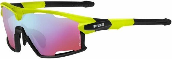 Óculos de ciclismo R2 Rocket Neon Yellow-Black Matt/Blue Revo Pink Óculos de ciclismo - 1