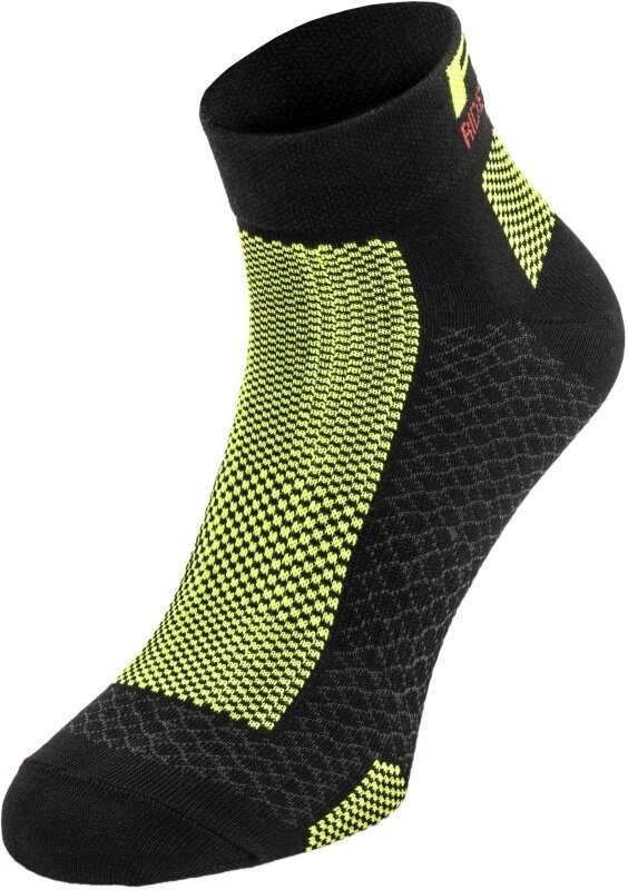 Cyklo ponožky R2 Easy Bike Socks Black/Neon Yellow L Cyklo ponožky