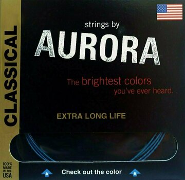 Cuerdas de nailon Aurora Premium Classical Guitar Strings Extra High Tension Black - 1