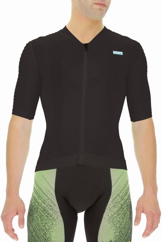 Mez kerékpározáshoz UYN Airwing OW Biking Man Shirt Short Sleeve Dzsörzi Black/Black S