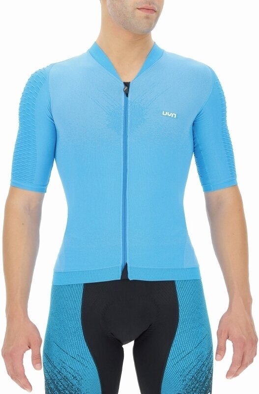 Mez kerékpározáshoz UYN Airwing OW Biking Man Shirt Short Sleeve Dzsörzi Turquoise/Black S