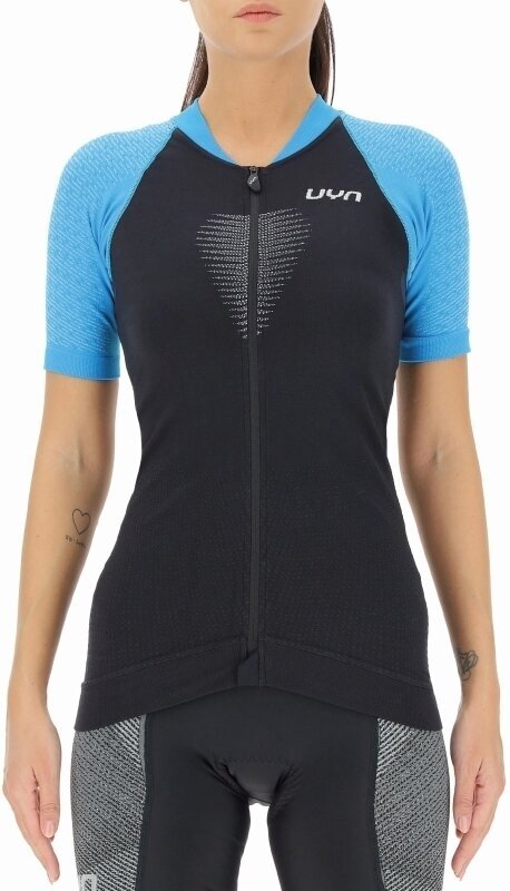 Camisola de ciclismo UYN Granfondo OW Biking Lady Shirt Short Sleeve Jersey Blackboard/Danube Blue XS