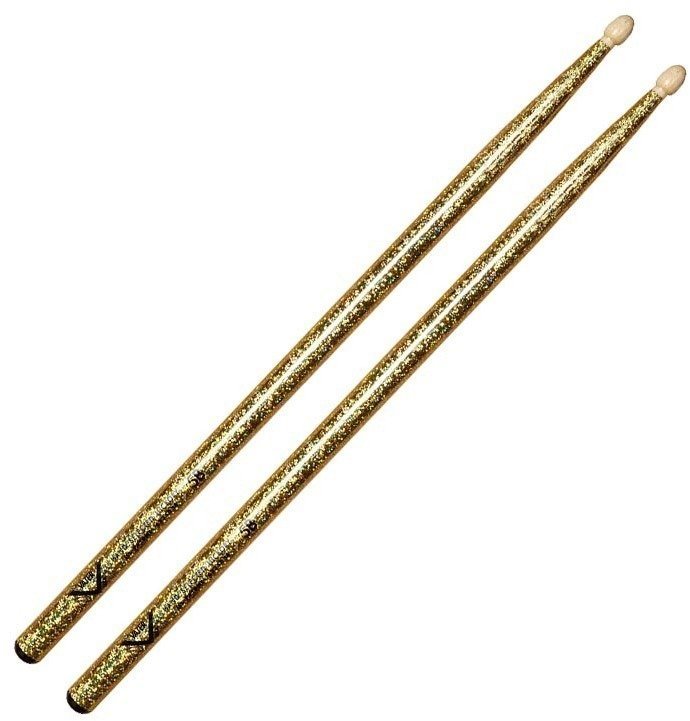 Drumsticks Vater VCG5B Color Wrap 5B Gold Sparkle Drumsticks