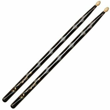 Drumsticks Vater VCBK5B Color Wrap 5B Black Optic Drumsticks - 1