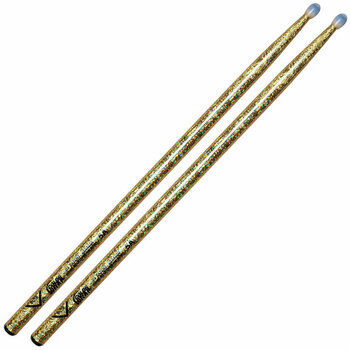 Drumsticks Vater VCG5AN Color Wrap Los Angeles 5A Gold Sparkle Drumsticks - 1