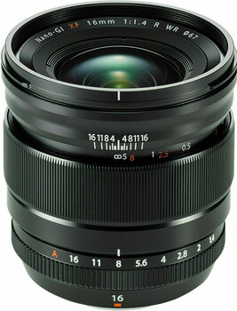 Lens for photo and video
 Fujifilm XF16mm F1,4R WR - 1