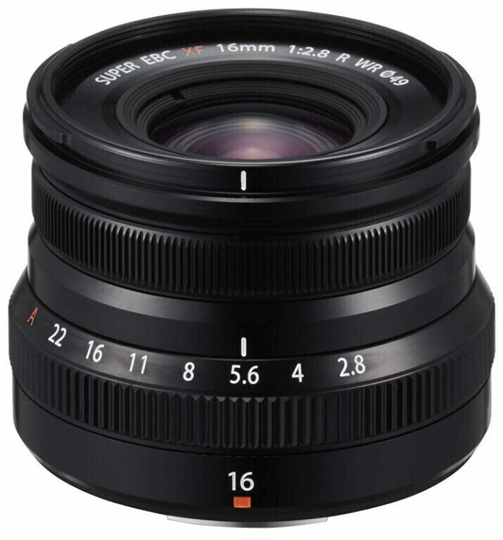 Lens for photo and video
 Fujifilm XF16mm F2,8R WR
